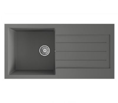 ELLSI COMITE GREY SINGLE BOWL & DRAINER INSET SINK, PDT-000076